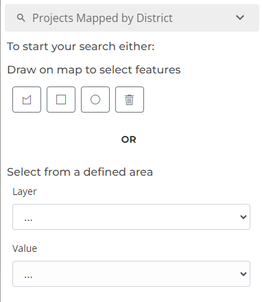 projects mapped by district