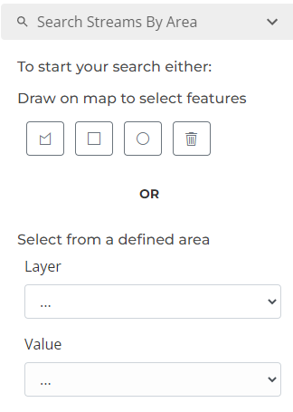 search streams by area