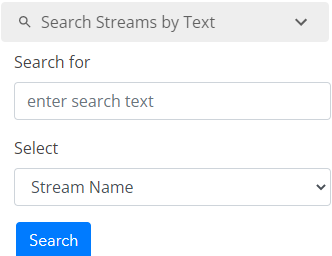 search streams by text